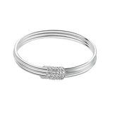 925 Sterling Silver Circle Charm Bracelet & Bangle For Women