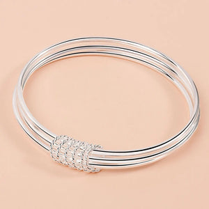 925 Sterling Silver Circle Charm Bracelet & Bangle For Women