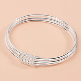 925 Sterling Silver Circle Charm Bracelet & Bangle For Women