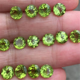 3Pcs/Lot 5A Peridot Loose Stone 3-6mm Rough Round Gemstones for Jewelry