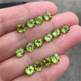 3Pcs/Lot 5A Peridot Loose Stone 3-6mm Rough Round Gemstones for Jewelry
