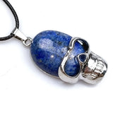 Natural Turquoises Stone Skull Necklace Pendant Halloween Jewelry