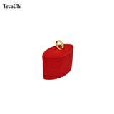 3Pcs Red Velvet Ring Holder Stand Wedding
