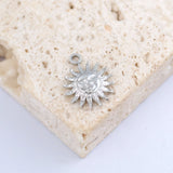 3Pcs/Lot Sun Smile Face Pendants Stainless Steel Celestial Dangle Charms