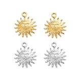 3Pcs/Lot Sun Smile Face Pendants Stainless Steel Celestial Dangle Charms