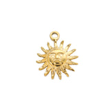 3Pcs/Lot Sun Smile Face Pendants Stainless Steel Celestial Dangle Charms