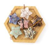 3Pcs Retro Copper Crystal Agates Star Pendant Necklace