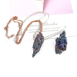 Hand Wound Natural Colorful Ore Stone Seven Light Stone Healing Necklace