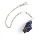 Hand Wound Natural Colorful Ore Stone Seven Light Stone Healing Necklace