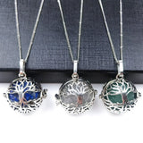3Pcs Natural Red Agate Chakra Tree of Life Pendant Necklace