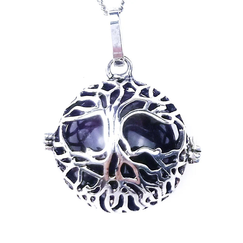 3Pcs Natural Red Agate Chakra Tree of Life Pendant Necklace