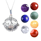 3Pcs Natural Red Agate Chakra Tree of Life Pendant Necklace