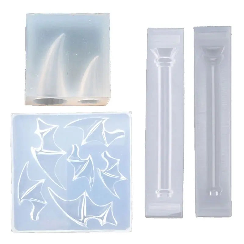 3Pcs Witchy Hair Clips & Wand Resin Mold Set