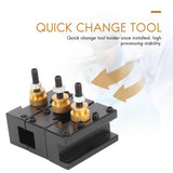 3Pcs Mini Lathe Quick Change Tools Post Holder Kit, Boring/Turning/Facing Set