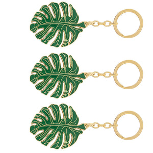 3Pcs Monstera Leaf Key Rings Pretty Keychains Lovely Key Hanging Decorations