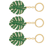 3Pcs Monstera Leaf Key Rings Pretty Keychains Lovely Key Hanging Decorations