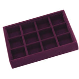 3Pcs Velvet Bangle Necklace Display Tray Earring Jewelry Case
