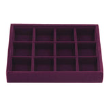 3Pcs Velvet Bangle Necklace Display Tray Earring Jewelry Case