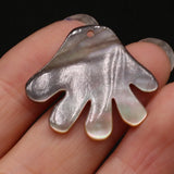 3Pcs Shell Palm Shaped Pendant Beads for DIY Jewelry Making