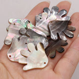3Pcs Shell Palm Shaped Pendant Beads for DIY Jewelry Making