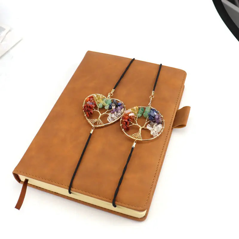 3Pcs 7 Chakra Tree of Life Healing Crystal Gravel Elastic Rope Rubber Band