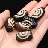 3Pcs Natural Stone Agates Cylindrical Isolation Beads for Jewelry Making