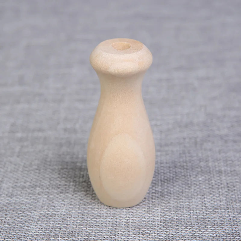 3Pcs Natural Hemu Vase Shape Wooden Crafts DIY Kids Toys
