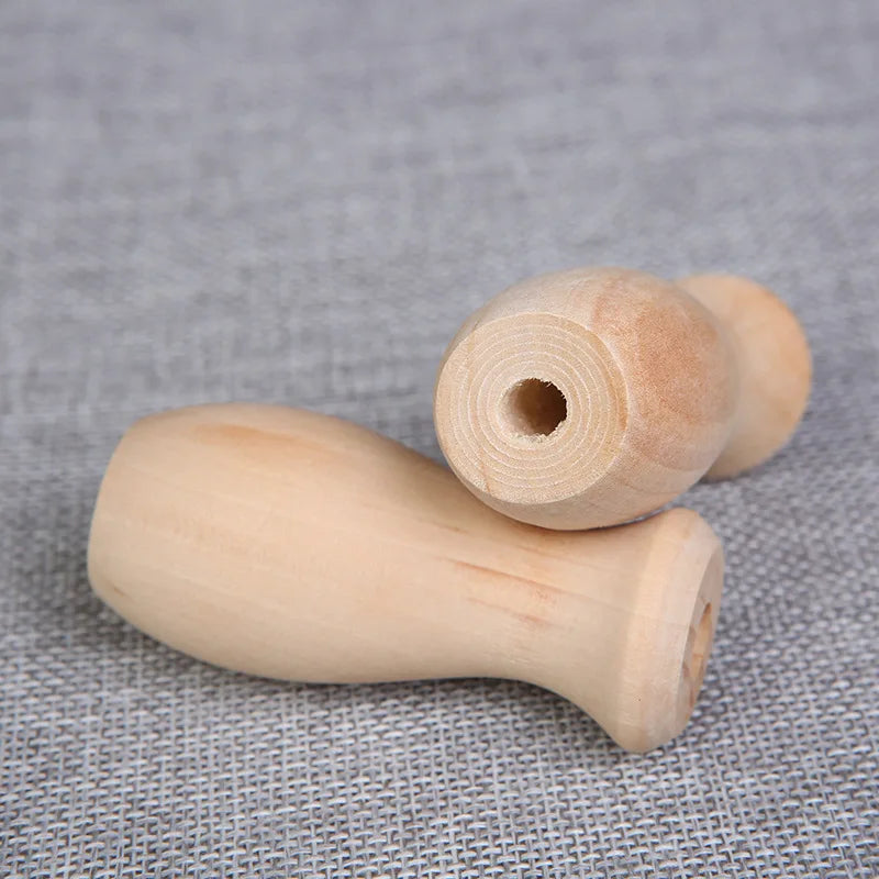 3Pcs Natural Hemu Vase Shape Wooden Crafts DIY Kids Toys