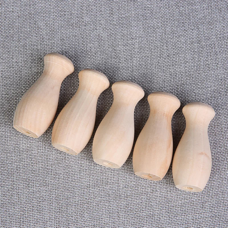 3Pcs Natural Hemu Vase Shape Wooden Crafts DIY Kids Toys