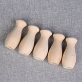 3Pcs Natural Hemu Vase Shape Wooden Crafts DIY Kids Toys