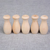 3Pcs Natural Hemu Vase Shape Wooden Crafts DIY Kids Toys