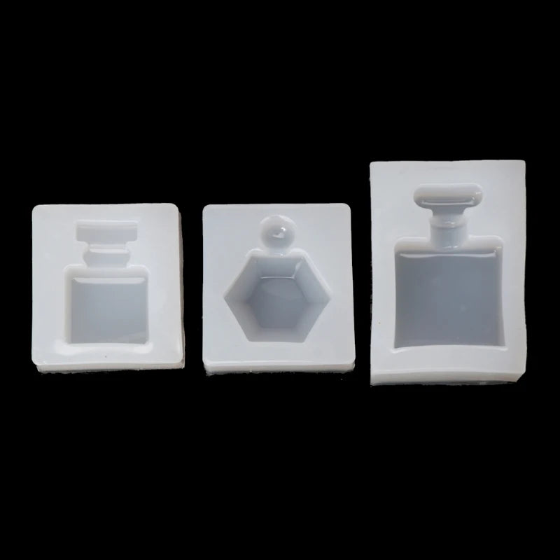 3Pcs Perfume Bottle Silicone Epoxy Resin Mold Pendant DIY Crafts