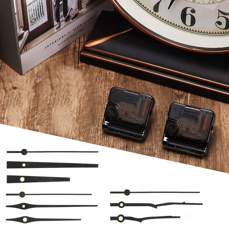 3Pcs Quartz Clock Movement Mechanism With Walnut Wood Hands