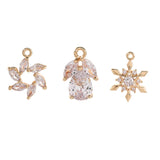 3Pcs Plated Snowflake & Daisy Flower Charms for DIY Jewelry Making