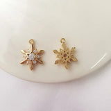 3Pcs Plated Snowflake & Daisy Flower Charms for DIY Jewelry Making