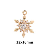 3Pcs Plated Snowflake & Daisy Flower Charms for DIY Jewelry Making