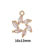 3Pcs Plated Snowflake & Daisy Flower Charms for DIY Jewelry Making