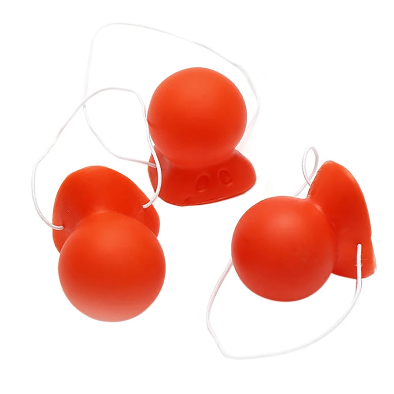 3Pcs Red Clown Nose Honking Squeaking Clown Nose with Elastic Rope for Adults
