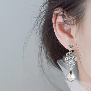 3Pcs Rhinestone Bridal Jewelry Set: Necklace, Earrings, Tiara
