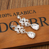 3Pcs Rhinestone Crystal Bridal Jewelry Sets Necklaces Earrings Tiaras Sets