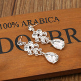 3Pcs Rhinestone Bridal Jewelry Set: Necklace, Earrings, Tiara