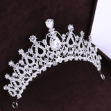 3Pcs Rhinestone Bridal Jewelry Set: Necklace, Earrings, Tiara