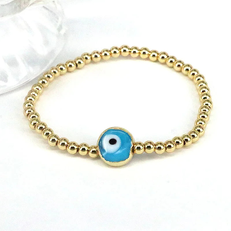 Colorful Lampwork Eye Bead Bracelet Lucky Stretch Bangle