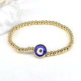 Colorful Lampwork Eye Bead Bracelet Lucky Stretch Bangle