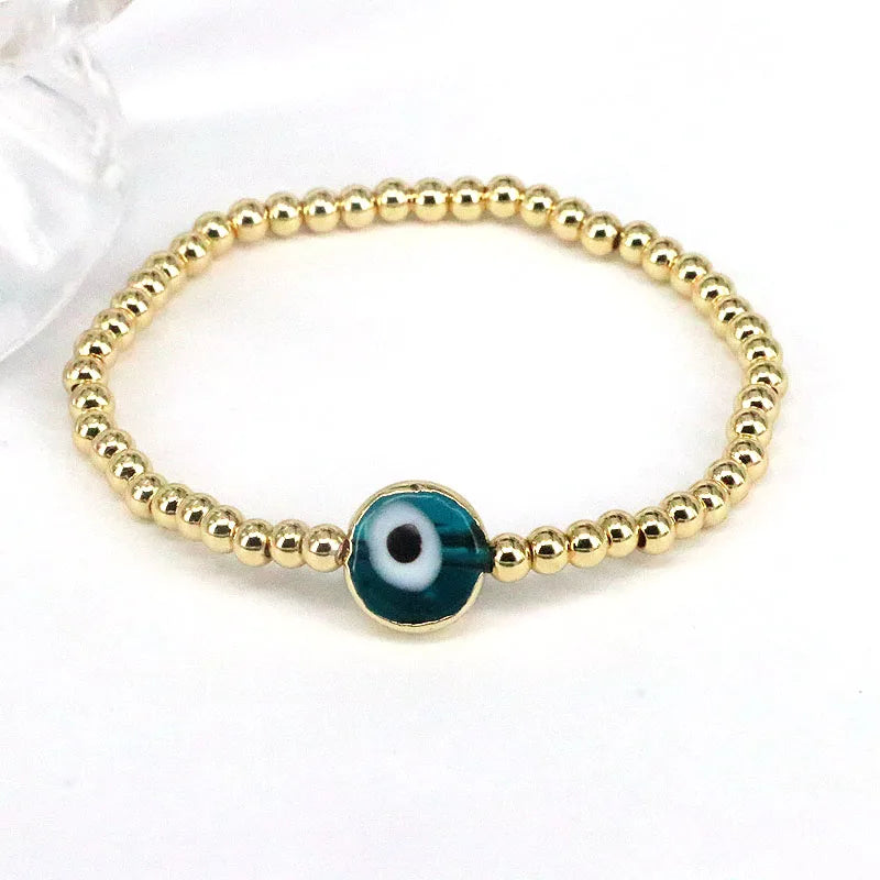 Colorful Lampwork Eye Bead Bracelet Lucky Stretch Bangle