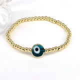Colorful Lampwork Eye Bead Bracelet Lucky Stretch Bangle
