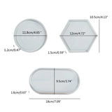 3Pcs Agate Coaster Molds Glossy Mirror DIY Craft Tray Moulds