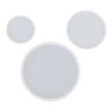 3Pcs Round Tray Coaster Epoxy Resin Mold Cup Mat Mug Pad Silicone Mould