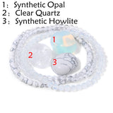 3Pcs Set 4MM Raw Stone Stretch Bracelet Healing Meditation Jewelry