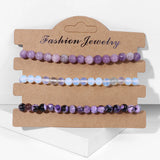 3Pcs/Set 6MM Beads Stretch Bracelets Natural Healing Stone Bracelet Set